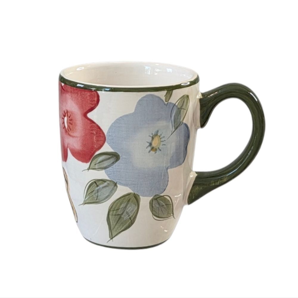 Pfaltzgraff Garden Butterflies Floral Mug with Green Handle 14oz